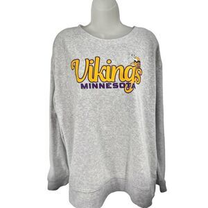 NFL Minnesota Vikings Women’s Large L Sweatshirt Gray Pullover Team Apparel